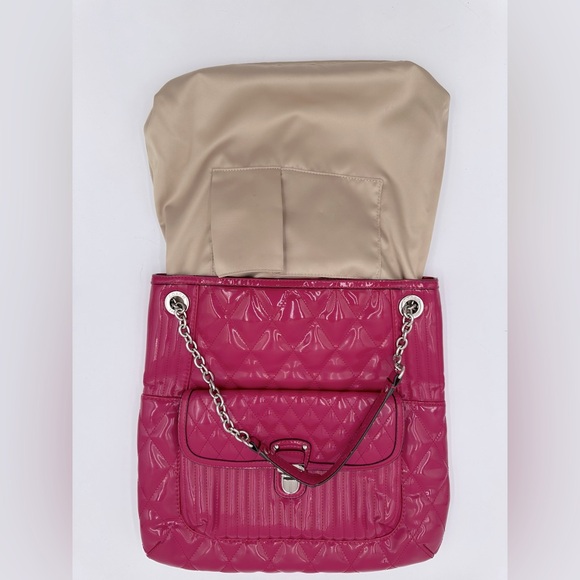 Coach Pink Poppy Liquid Glass Quilted Shoulder/ Crossbody Bag - Picture 9 of 11